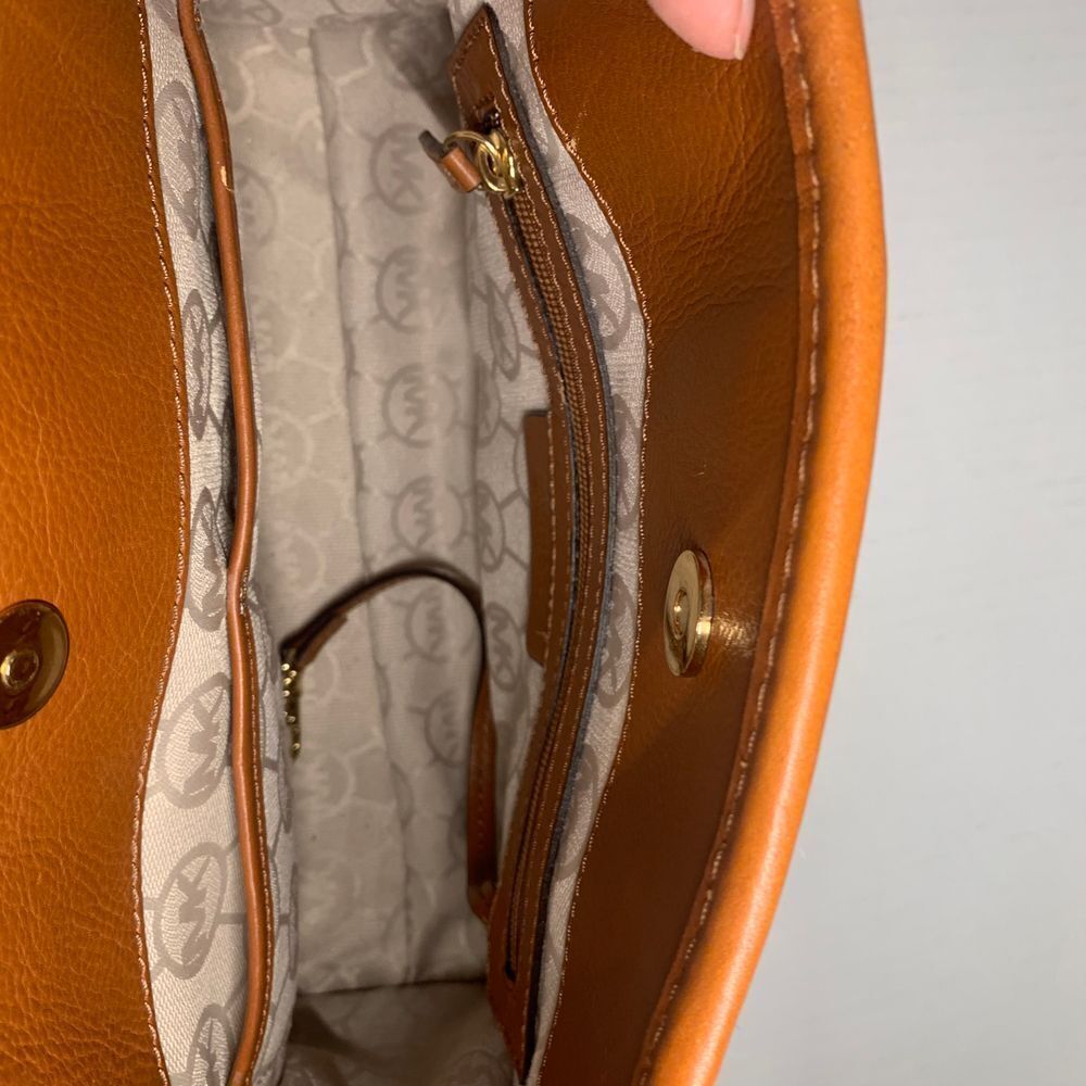 Michael Kors Hamilton Satchel Navy and Cream Stripe Canvas/Leather Shoulder Bag - Picture 10 of 16